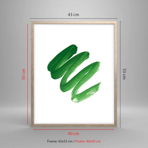 Poster in light oak frame - Green Joke - 40x50 cm