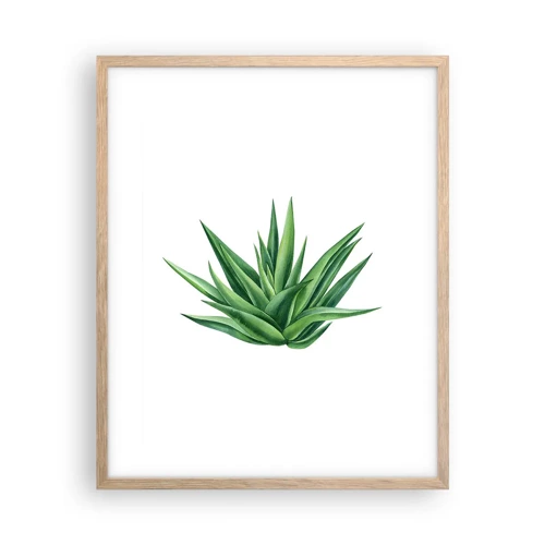 Poster in light oak frame - Green - Power - Life - 40x50 cm