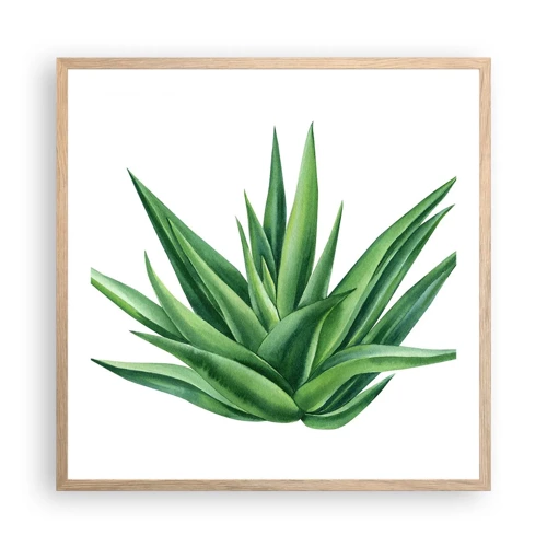 Poster in light oak frame - Green - Power - Life - 60x60 cm