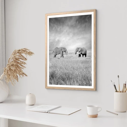 Poster in light oak frame - Grey Is Beautiful - 30x40 cm