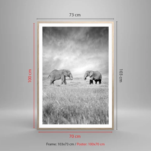 Poster in light oak frame - Grey Is Beautiful - 70x100 cm