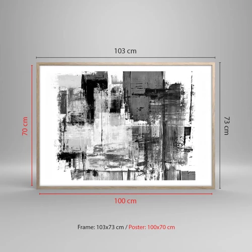 Poster in light oak frame - Grey is Beautiful - 100x70 cm