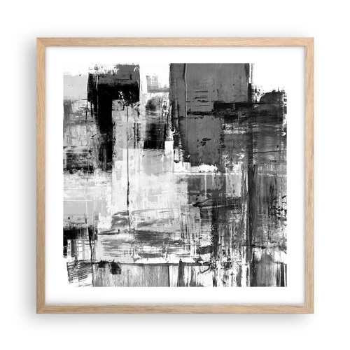 Poster in light oak frame - Grey is Beautiful - 50x50 cm