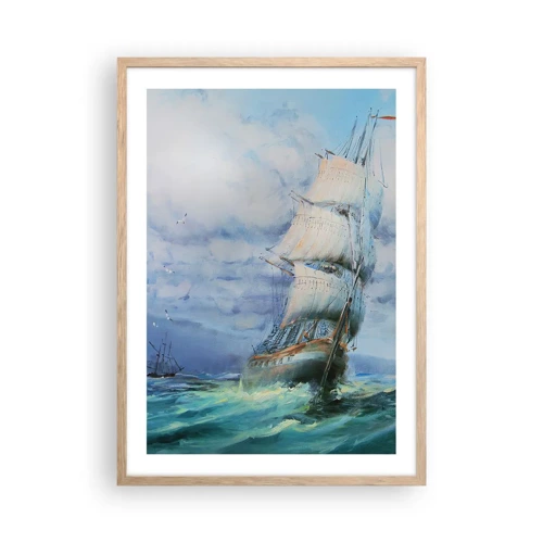 Poster in light oak frame - Happy Winds - 50x70 cm