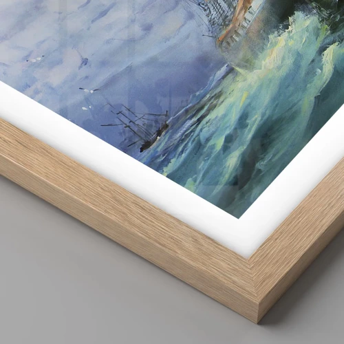 Poster in light oak frame - Happy Winds - 50x70 cm