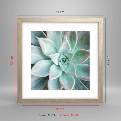 Poster in light oak frame - Heart of a Desert - 30x30 cm