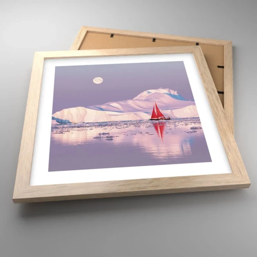 Poster in light oak frame - Heat of the Sail, Cold of the Ice - 30x30 cm
