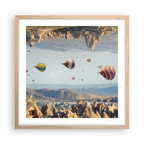 Poster in light oak frame - Here Everything Is Possible - 50x50 cm