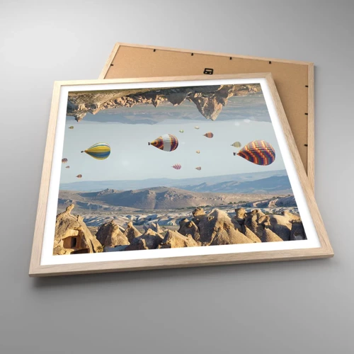 Poster in light oak frame - Here Everything Is Possible - 60x60 cm