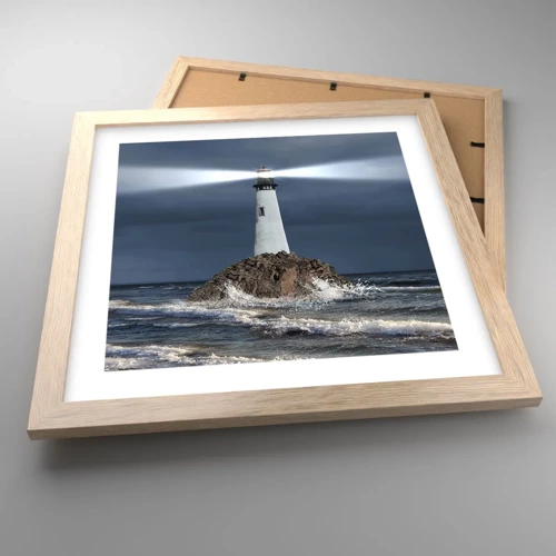 Poster in light oak frame - Here…Here…Here! - 30x30 cm