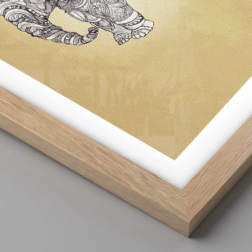 Poster in light oak frame - Hidden Elephant - 30x40 cm