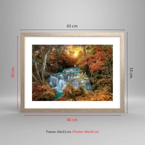 Poster in light oak frame - Hidden Forest Treasure - 40x30 cm