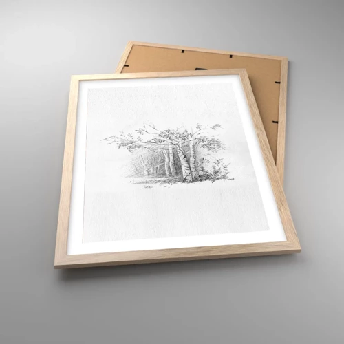 Poster in light oak frame - Holiday of Birch Forest - 40x50 cm