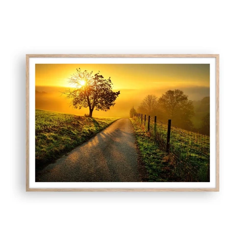 Poster in light oak frame - Honey Afternoon - 100x70 cm