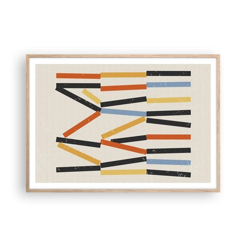 Poster in light oak frame - Horizontal Composition - 100x70 cm