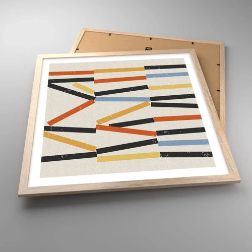 Poster in light oak frame - Horizontal Composition - 50x50 cm