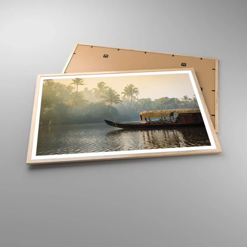 Poster in light oak frame - House on the River - 91x61 cm