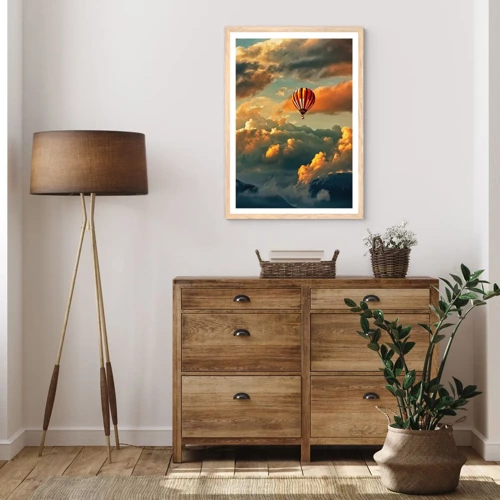 Poster in light oak frame - I Like Flying - 30x40 cm