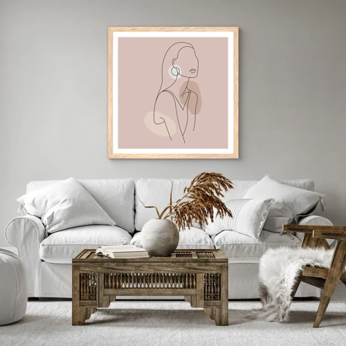 Poster in light oak frame - Icon of Girlhood - 40x40 cm