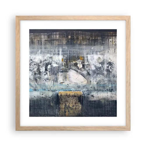 Poster in light oak frame - Icy Path - 40x40 cm