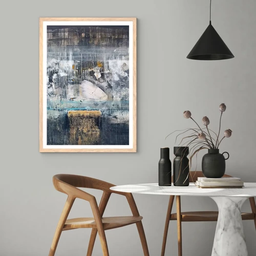 Poster in light oak frame - Icy Path - 40x50 cm