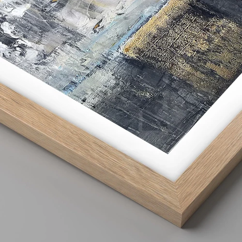 Poster in light oak frame - Icy Path - 70x50 cm