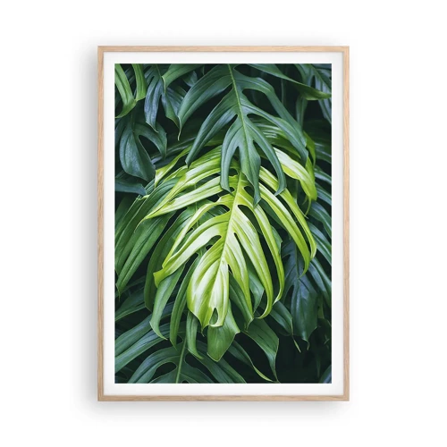 Poster in light oak frame - Immerse Yourself in Freshness - 70x100 cm