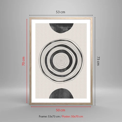 Poster in light oak frame - Important What's in Between - 50x70 cm