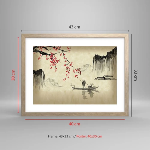 Poster in light oak frame - In Cherry Blossom Country - 40x30 cm
