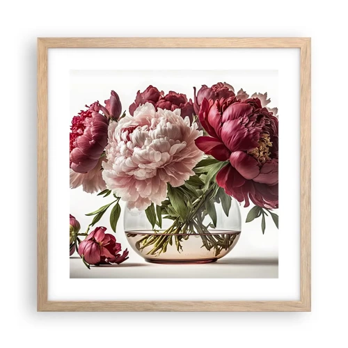 Poster in light oak frame - In Full Bloom of Beauty - 40x40 cm