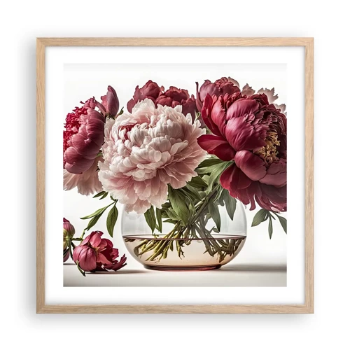 Poster in light oak frame - In Full Bloom of Beauty - 50x50 cm
