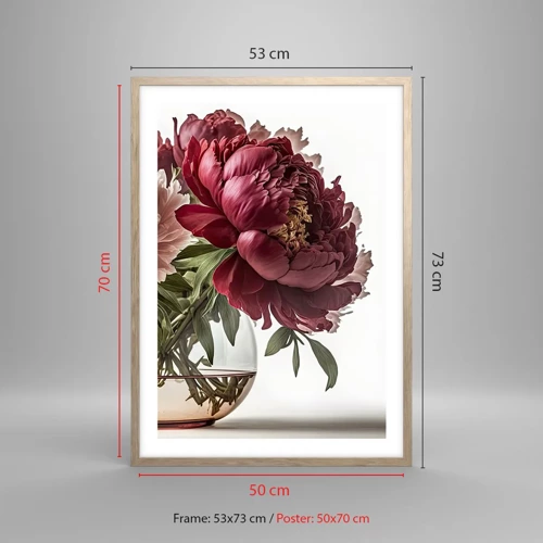 Poster in light oak frame - In Full Bloom of Beauty - 50x70 cm