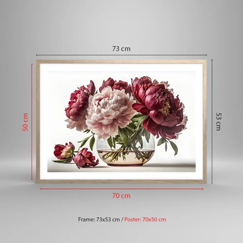 Poster in light oak frame - In Full Bloom of Beauty - 70x50 cm