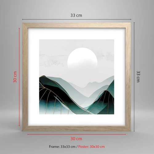 Poster in light oak frame - In Full Majesty - 30x30 cm