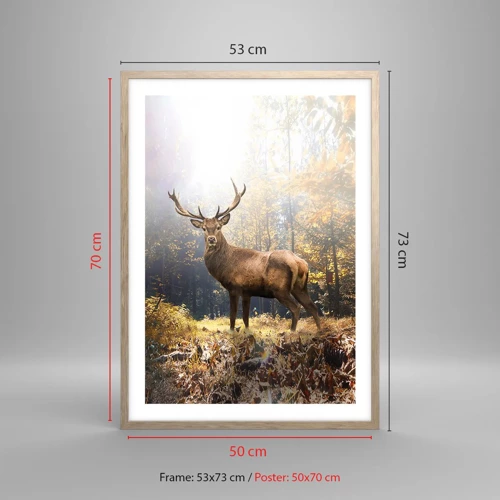 Poster in light oak frame - In Full Majesty - 50x70 cm