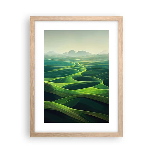 Poster in light oak frame - In Green Valleys - 30x40 cm