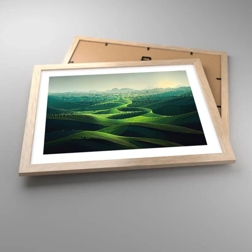 Poster in light oak frame - In Green Valleys - 40x30 cm