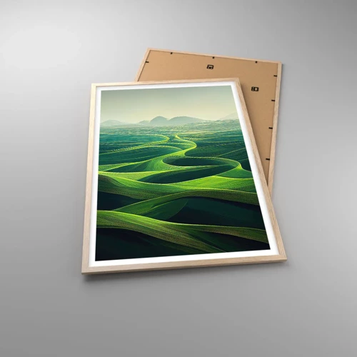 Poster in light oak frame - In Green Valleys - 61x91 cm