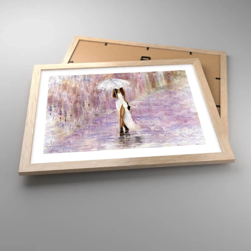 Poster in light oak frame - In Liliac Rain - 40x30 cm