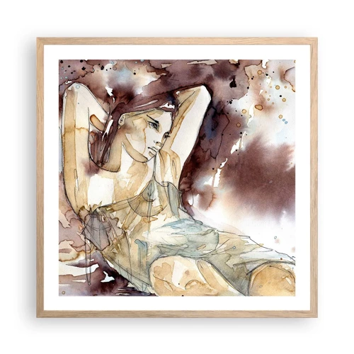 Poster in light oak frame - In Lilly's Mood - 60x60 cm