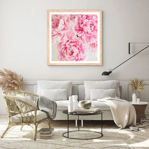 Poster in light oak frame - In Pink  Splendour - 40x40 cm