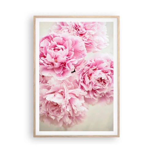 Poster in light oak frame - In Pink  Splendour - 70x100 cm