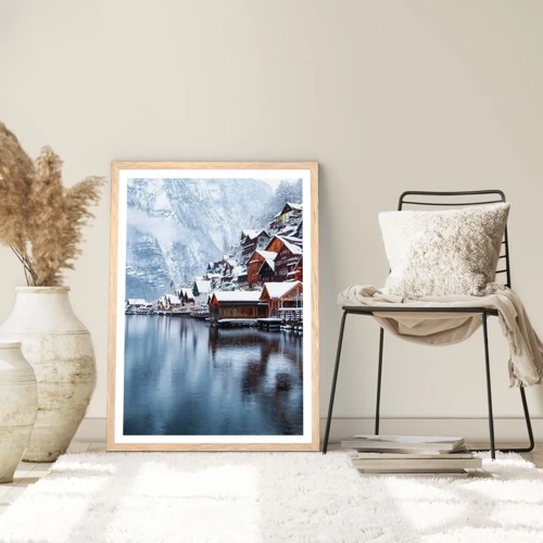 Poster in light oak frame - In Winter Decoration - 70x100 cm