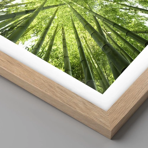 Poster in light oak frame - In a Bamboo Forest - 100x70 cm