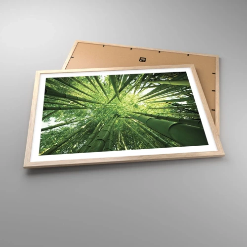 Poster in light oak frame - In a Bamboo Forest - 70x50 cm