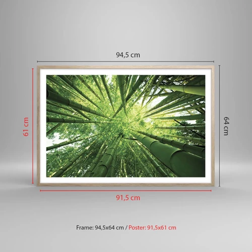 Poster in light oak frame - In a Bamboo Forest - 91x61 cm