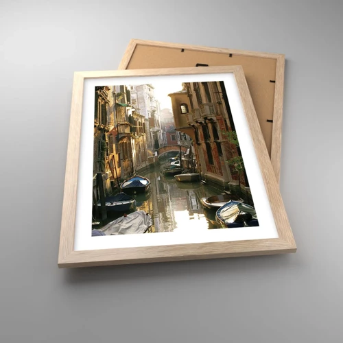 Poster in light oak frame - In a Venetian Alley - 30x40 cm