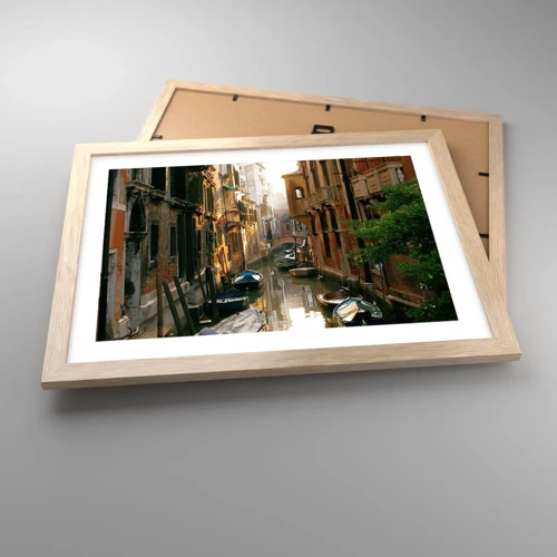 Poster in light oak frame - In a Venetian Alley - 40x30 cm