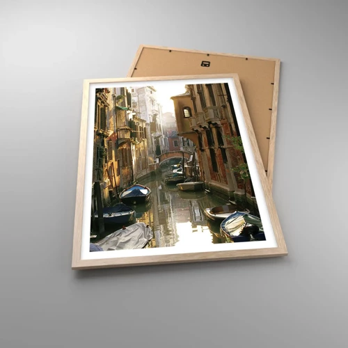 Poster in light oak frame - In a Venetian Alley - 50x70 cm