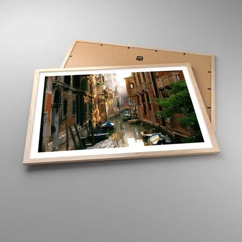 Poster in light oak frame - In a Venetian Alley - 70x50 cm